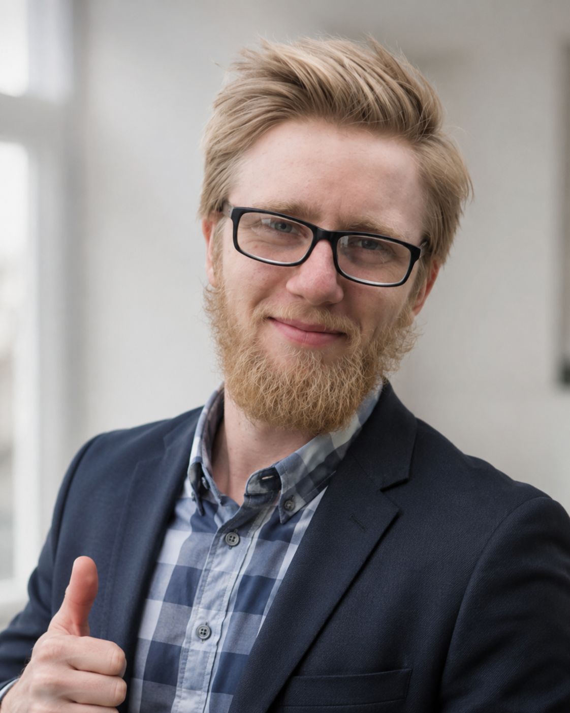 Dennis zeigt grinsend den Daumen hoch